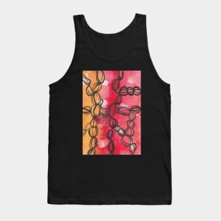 Red and Yellow Abstract Watercolor Painting Tank Top